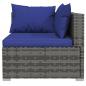 Preview: 5-tlg. Garten-Lounge-Set mit Kissen Poly Rattan Grau