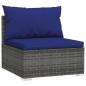 Preview: 5-tlg. Garten-Lounge-Set mit Kissen Poly Rattan Grau