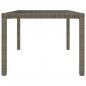 Preview: Gartentisch 150x90x75 cm Hartglas und Poly Rattan Grau