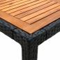 Preview: Gartentisch 190x90x75 cm Poly Rattan und Akazienholz Schwarz 