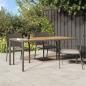 Preview: ARDEBO.de - Gartentisch 190x90x75 cm Poly Rattan und Akazienholz Grau 