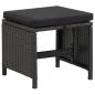 Preview: Gartenhocker 4 Stk. mit Sitzkissen Poly Rattan Schwarz