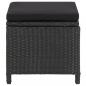 Preview: Gartenhocker 4 Stk. mit Sitzkissen Poly Rattan Schwarz