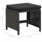 Preview: Gartenhocker 4 Stk. mit Sitzkissen Poly Rattan Schwarz