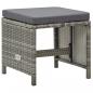 Preview: Gartenhocker 4 Stk. mit Sitzkissen Poly Rattan Grau