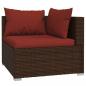 Preview: 2-Sitzer-Sofa mit Kissen Braun Poly Rattan