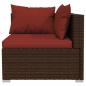 Preview: 2-Sitzer-Sofa mit Kissen Braun Poly Rattan