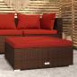 Preview: ARDEBO.de - Gartenhocker mit Kissen Braun 70x70x30 cm Poly Rattan