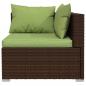 Preview: 2-Sitzer-Sofa mit Kissen Braun Poly Rattan