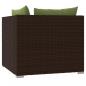 Preview: 2-Sitzer-Sofa mit Kissen Braun Poly Rattan