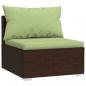 Preview: 3-Sitzer-Sofa mit Kissen Braun Poly Rattan