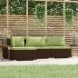 Preview: ARDEBO.de - 4-tlg. Garten-Lounge-Set mit Kissen Braun Poly Rattan