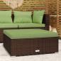 Preview: ARDEBO.de - Gartenhocker mit Kissen Braun 70x70x30 cm Poly Rattan