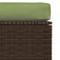 Preview: Gartenhocker mit Kissen Braun 70x70x30 cm Poly Rattan