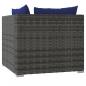 Preview: 2-Sitzer-Sofa mit Kissen Grau Poly Rattan