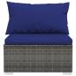 Preview: 3-Sitzer-Sofa mit Kissen Grau Poly Rattan