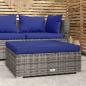 Preview: ARDEBO.de - Gartenhocker mit Kissen Grau 70x70x30 cm Poly Rattan