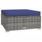 Preview: Gartenhocker mit Kissen Grau 70x70x30 cm Poly Rattan