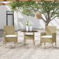 Preview: ARDEBO.de - 3-tlg. Garten-Essgruppe Poly Rattan Beige