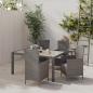 Preview: ARDEBO.de - 5-tlg. Garten-Essgruppe mit Kissen Poly Rattan Grau