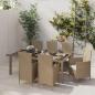 Preview: ARDEBO.de - 7-tlg. Garten-Essgruppe mit Kissen Poly Rattan Beige