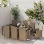 Preview: ARDEBO.de - 11-tlg. Garten-Essgruppe mit Kissen Poly Rattan Beige