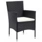 Preview: 9-tlg. Garten-Essgruppe mit Kissen Poly Rattan Schwarz