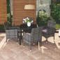 Preview: ARDEBO.de - 5-tlg. Garten-Essgruppe mit Kissen Poly Rattan Grau