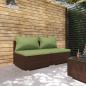 Preview: ARDEBO.de - 2-tlg. Garten-Lounge-Set mit Kissen Poly Rattan Braun