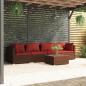 Preview: ARDEBO.de - 5-tlg. Garten-Lounge-Set mit Kissen Poly Rattan Braun