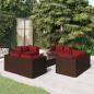 Preview: ARDEBO.de - 9-tlg. Garten-Lounge-Set mit Kissen Poly Rattan Braun