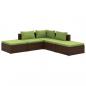 Preview: 5-tlg. Garten-Lounge-Set mit Kissen Poly Rattan Braun