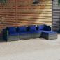 Preview: ARDEBO.de - 5-tlg. Garten-Lounge-Set mit Kissen Poly Rattan Grau