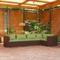 Preview: ARDEBO.de - 5-tlg. Garten-Lounge-Set mit Kissen Poly Rattan Braun