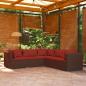 Preview: ARDEBO.de - 5-tlg. Garten-Lounge-Set mit Kissen Poly Rattan Braun