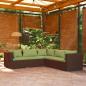 Preview: ARDEBO.de - 5-tlg. Garten-Lounge-Set mit Kissen Poly Rattan Braun