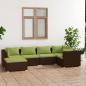 Preview: ARDEBO.de - 6-tlg. Garten-Lounge-Set mit Auflagen Poly Rattan Braun