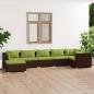 Preview: ARDEBO.de - 7-tlg. Garten-Lounge-Set mit Kissen Poly Rattan Braun