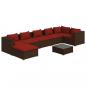 Preview: 8-tlg. Garten-Lounge-Set mit Kissen Poly Rattan Braun