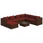 Preview: 8-tlg. Garten-Lounge-Set mit Kissen Poly Rattan Braun