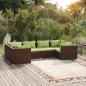 Preview: ARDEBO.de - 6-tlg. Garten-Lounge-Set mit Auflagen Poly Rattan Braun