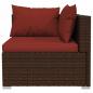 Preview: 10-tlg. Garten-Lounge-Set mit Kissen Braun Poly Rattan