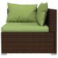 Preview: 10-tlg. Garten-Lounge-Set mit Kissen Braun Poly Rattan