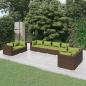 Preview: ARDEBO.de - 8-tlg. Garten-Lounge-Set mit Kissen Poly Rattan Braun