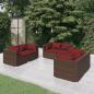 Preview: ARDEBO.de - 6-tlg. Garten-Lounge-Set mit Auflagen Poly Rattan Braun