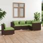 Preview: ARDEBO.de - 5-tlg. Garten-Lounge-Set mit Kissen Poly Rattan Braun