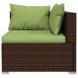 Preview: 5-tlg. Garten-Lounge-Set mit Kissen Poly Rattan Braun