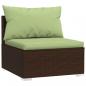 Preview: 5-tlg. Garten-Lounge-Set mit Kissen Poly Rattan Braun