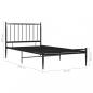 Preview: Bett Schwarz Metall 90x200 cm