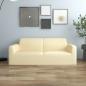 Preview: ARDEBO.de - Stretch Sofahusse 2-Sitzer Creme Polyester-Jersey  